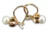 Vintage rose pink gold pearl earrings vepr011 Vintage