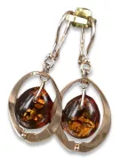 Boucles d’oreilles en or soviétique vintage antique ambrée rose russe
