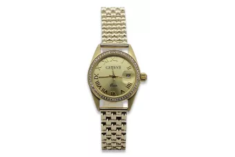 Złoty zegarek z bransoletą damską 14k Geneve lw078ydg&lbw004y19cm