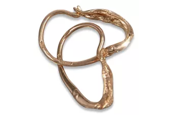 Russische Rose Rosa Sowjet 14k 585 Gold UdSSR Vintage Blatt Ohrringe ven092