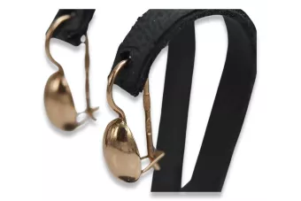 Russische Rose Rosa Sowjet 14k 585 Gold UdSSR Vintage Birne Ohrringe ven101