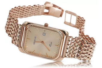 Ανδρικό ρολόι από κόκκινο χρυσό 14k 585 Geneve mw001r&mbw004r