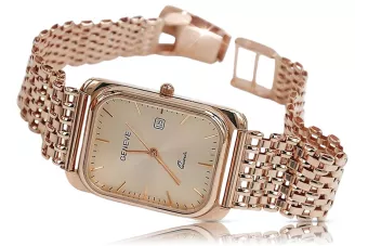Vintage rose pink 14k 585 gold men's watch Geneve wristwatch mw001r&mbw004r