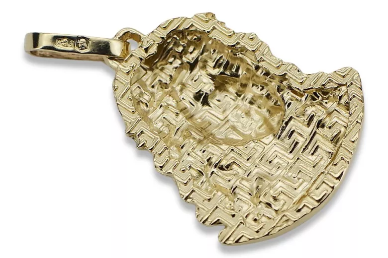 Złota zawieszka ikona Jezusa 14k 585 z żółtego złota pj004y