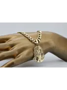 Pendentif Jezus en or jaune 14 carats avec chaîne élégante pj004y20&cc099y55
