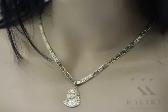 Auksinis kalėdas Jėzus su grandine 14k 585 pj004y20&cc031y55