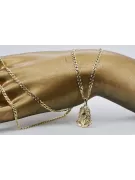Yellow 14k gold Jezus pendant with Elegant chain pj004y15&cc081y55