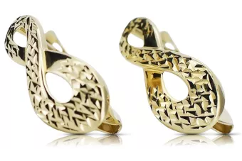 boucles d'oreilles italiennes en or jaune 14 carats 585 cen045y