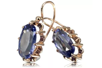 Vintage náušnice s 14k 585 růžové zlato Vec039 Alexandrite Rubin Emaragd Sapphire ...