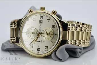 Goldene Herrenuhr Geneve ★ zlotychlopak.pl ★ Gold Reinheit 585 333 Niedriger Preis!