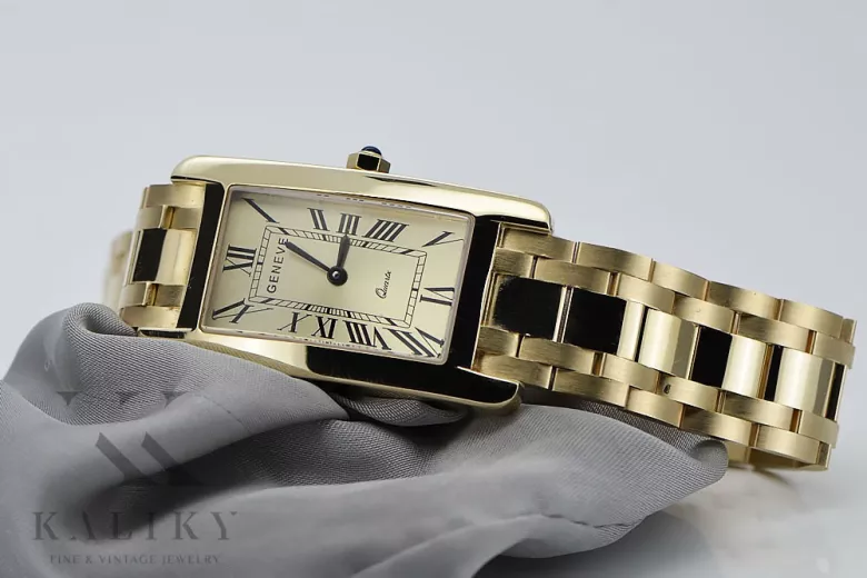 Galben 14k ceas de aur pentru bărbați Geneve mw089y