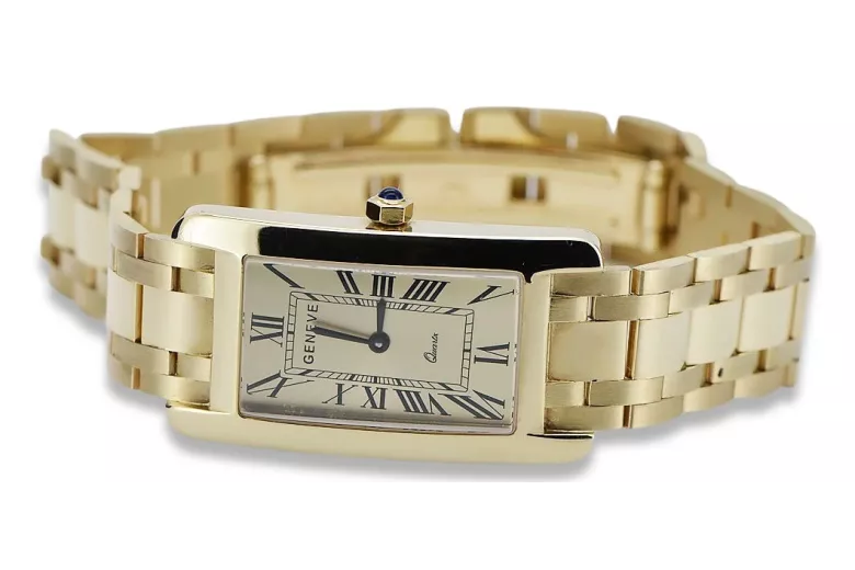 Galben 14k ceas de aur pentru bărbați Geneve mw089y