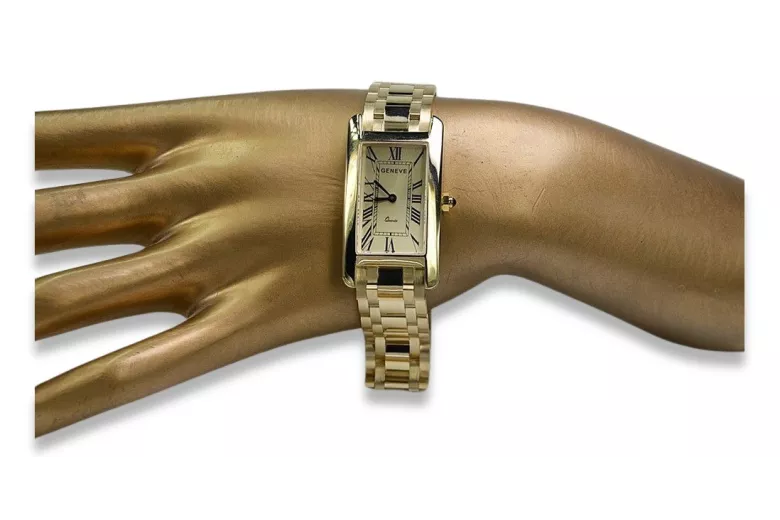 Reloj amarillo de oro de 14k para hombre Geneve mw089y