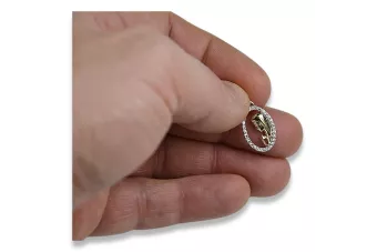 Colgante amarillo italiano de oro de 14 quilates Mary medallion icon pm011y