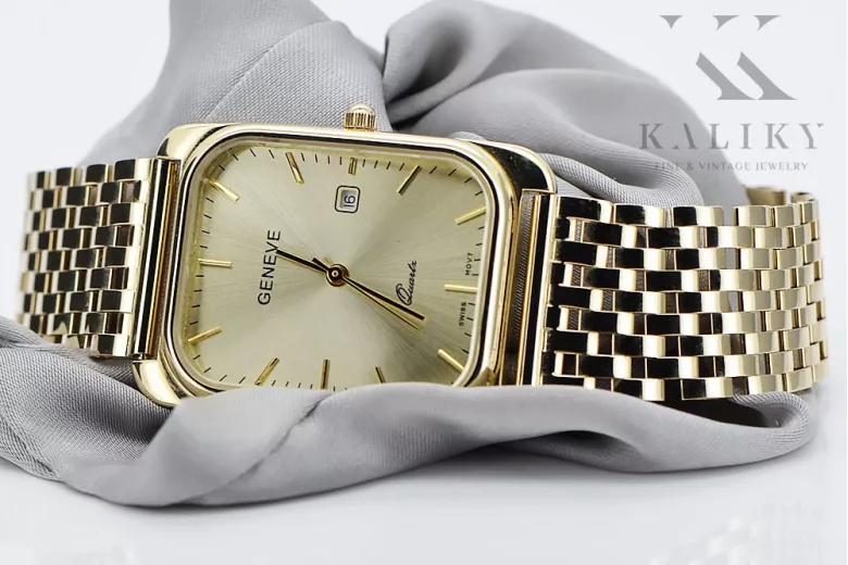 Aukso laikrodis su vyrų apyranka 14k 585 Geneve mw001y&mbw005y