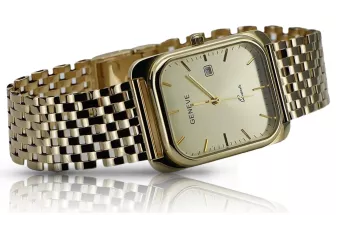 Zlaté hodinky s mužským náramkem 14k 585 Ženeve MW001dydy & MBW005Y