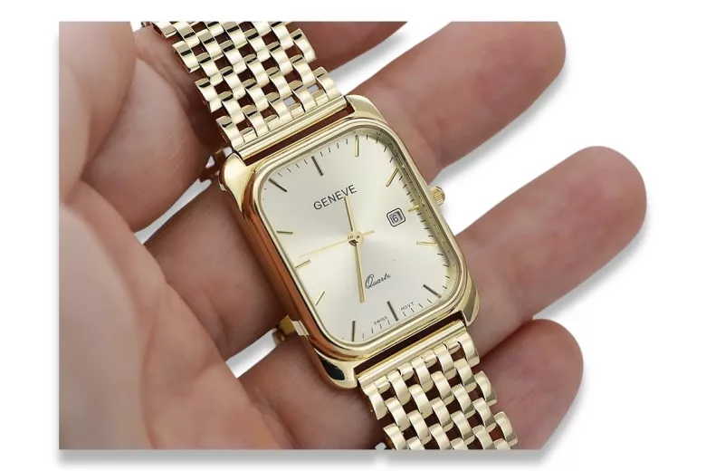 Aukso laikrodis su vyrų apyranka 14k 585 Geneve mw001y&mbw005y