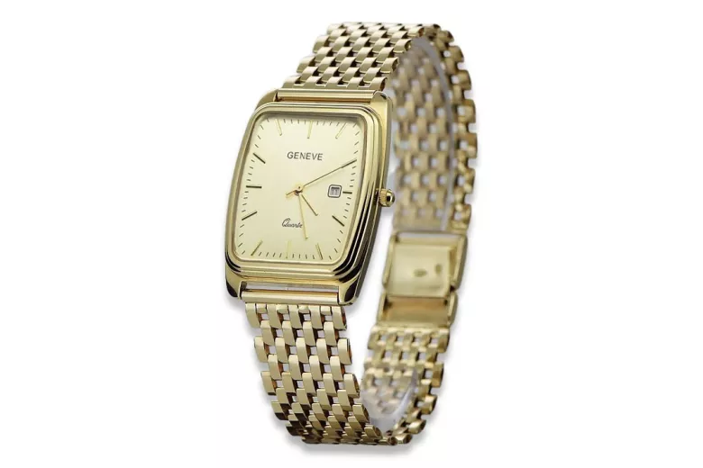 Aukso laikrodis su vyrų apyranka 14k 585 Geneve mw001y&mbw005y