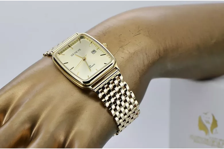 Złoty zegarek męski 14k 585 Geneve mw002y&mbw005y