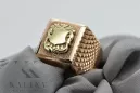 Rosa rusa soviética Vintage joyería de oro antigua anillo de hombre joyería de sello