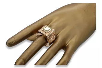 Trandafir rusesc sovietic vintage bijuterii din aur antic inel pentru bărbați bijuterii cu sigiliu