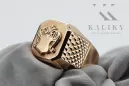 Russian rose Soviet gold jewelry man's ring signet