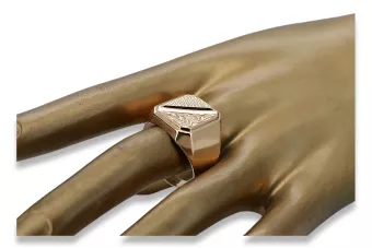 Руска роза, съветски златен бижу, мъжки пръстен, печат