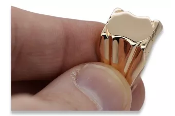 Vintage rose pink 14k 585  gold Men's signet ring vsn045
