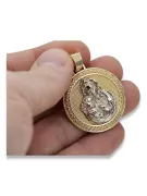 Подвеска с медальоном Марии из желтого золота 14 карат с твердым значком pm027yw
