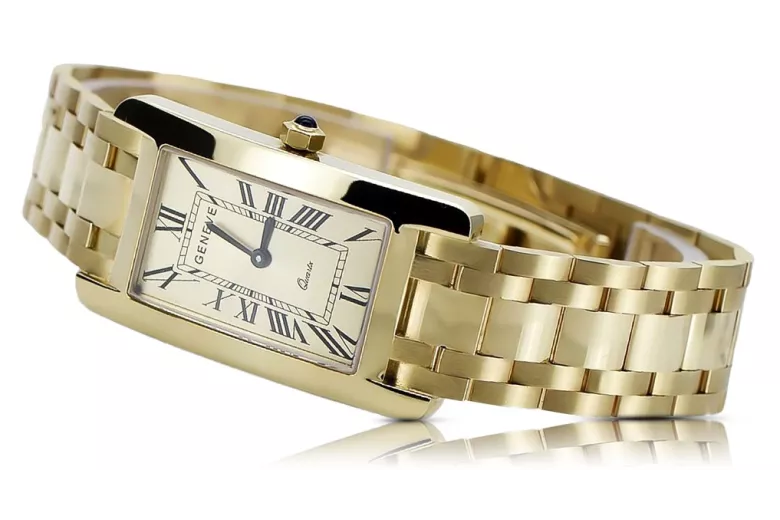 Жълт 14k златен мъжки часовник Geneve mw089y
