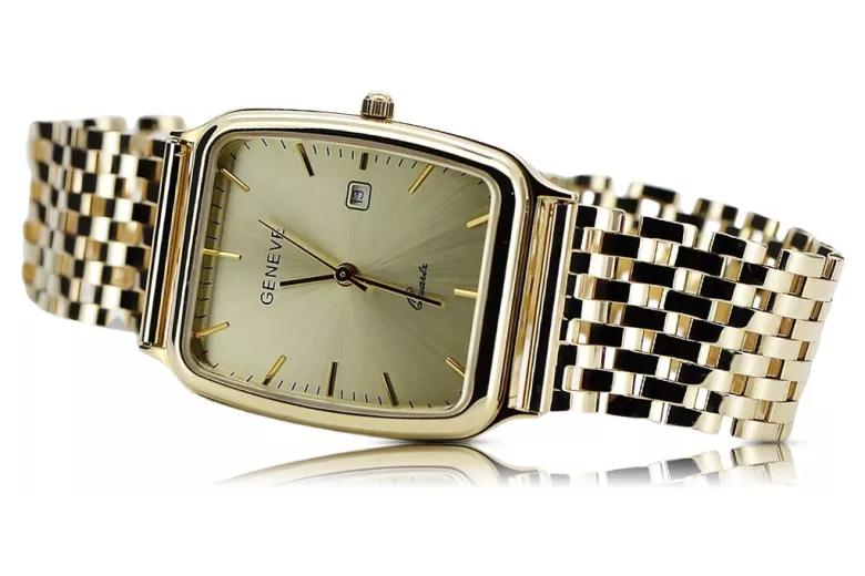 мъжки часовник 14k 585 злато Geneve mw002y&mbw005y