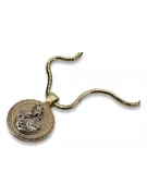 Медальон Бозия 14k злато, Богородица с верижка от въже pm027y&cc020y
