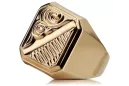 Russian rose Soviet gold jewelry man's ring signet