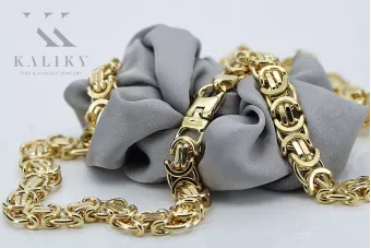 Auksinė grandinė 14k 585 modelius Karališkas Etruskas Unikatas cc056y