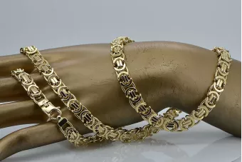 Российская розовая золотая цепочка Bizantina