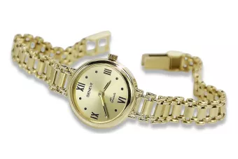 Италиански жълто злато дама часовник Geneve Lady подарък lw102y
