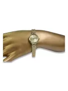 Italienische gelb Damenuhr Geneve Lady Geschenk lw102y