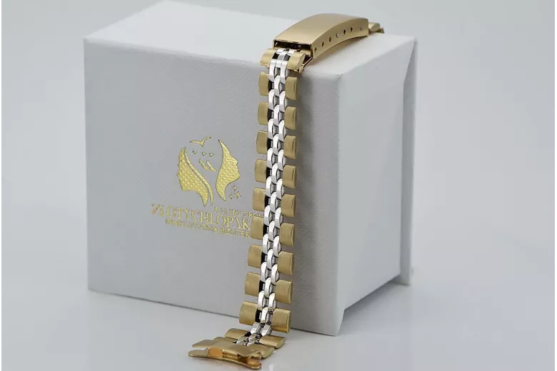 Златна гривна от жълто розово злато russiangold.com ★ Злато 585 333 Ниска цена