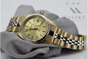 Χρυσό γυναικείο ρολόι 14k 585 με βραχιόλι Geneve lw020ywdy&lbw010y