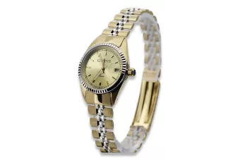 Χρυσό γυναικείο ρολόι 14k 585 με βραχιόλι Geneve lw020ywdy&lbw010y