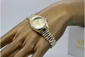 Χρυσό γυναικείο ρολόι 14k 585 με βραχιόλι Geneve lw020ywdy&lbw010y