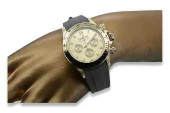 Gelbe Geneve-Herrenuhr aus 14 Karat 585er Gold mw014ydy