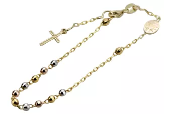 Pulsera★ rosario de oro rosa amarillo russiangold.com ★ Oro 585 333 Precio bajo