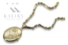 copia de colgante de oro 585 de 14k, caja ovalada con cadena Corda Figaro cpn054y&cc082y