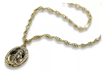 Golden Bozia Medaile s řetězem 14k 585 Bulk PM006Y & CC076Y
