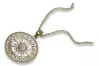 Italian 14k gold Sun pendant with chain cpn040y&cc001yw