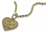 Złoty medalik Bozia z łańcuszkiem Corda 14k 585 pm013y&cc019y