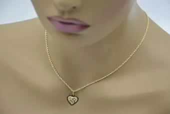 Gold 14k 585 Mother of God virgin Mary medallion pendant & Corda chain pm013y&cc019y