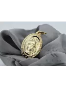 Złoty medalik ikona z żółtego 14k złoto 585 Bozia pm006y