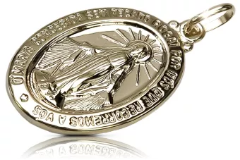 The gold medal of the icon of the yellow 14k gold 585 God pm006y